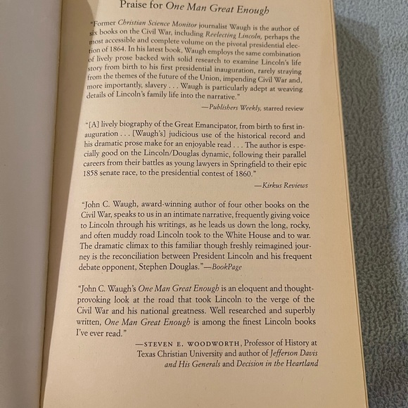 One Man Great Enough, Abraham Lincoln’s Road To Civil War paperback book, Waugh - Picture 7 of 7